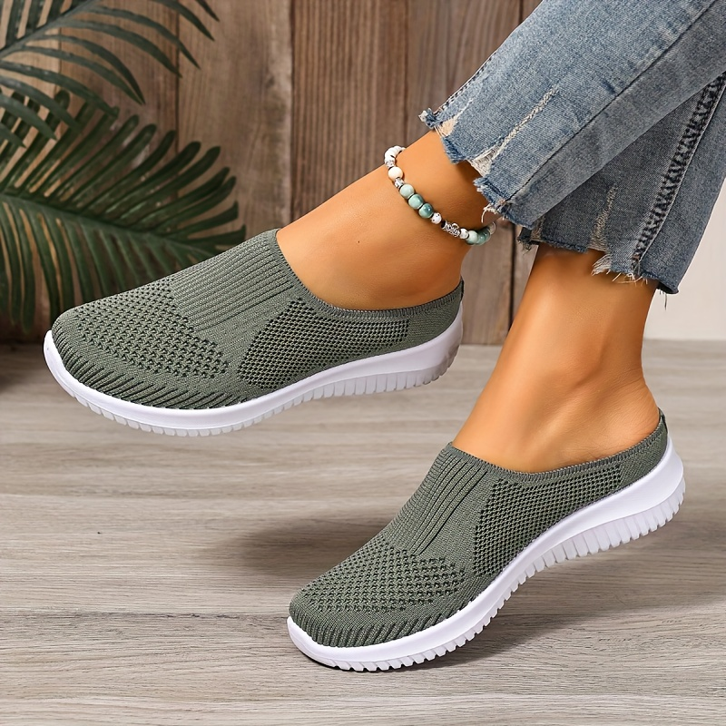 Women’s Breathable Knit Slip-On Walking Shoes